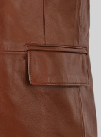 (image for) Tan Brown Leather Blazer