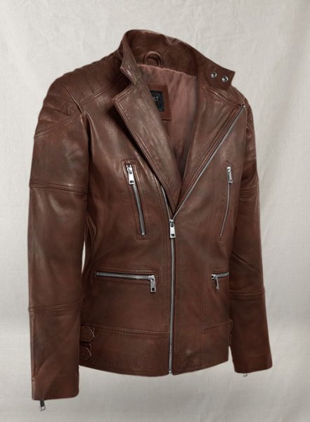 (image for) Shotgun Spanish Brown Moto Leather Jacket