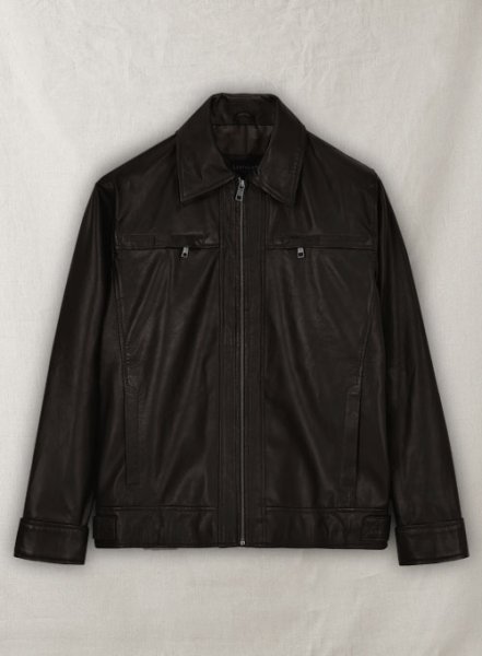 (image for) Soft Dark Brown Don Cheadle Traitor Leather Jacket