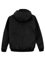 (image for) Black Stretch Leather Hood Jacket # 637 - M Regular