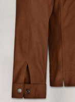 (image for) Light Weight Unlined Brown Leather Shirt