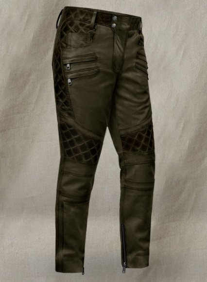 Outlaw Burnt Olive Leather Pants