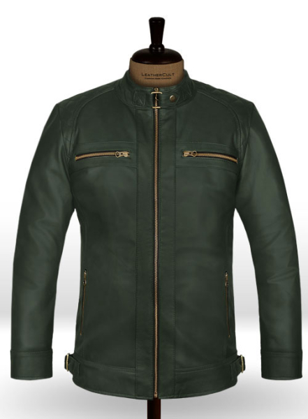 (image for) Soft Deep Olive Leather Jacket # 653