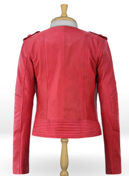 (image for) Soft Raspberry Red Leather Jacket # 220