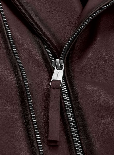 (image for) Charles Burnt Wine Leather Jacket