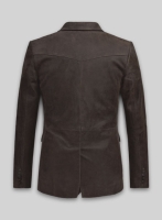 (image for) Vintage Brown Grain Western Leather Blazer