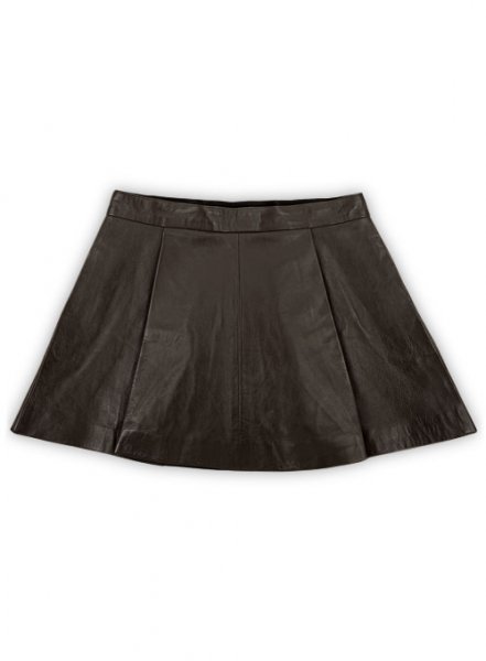 Brown Flounced Leather Skirt - # 141 : LeatherCult: Genuine Custom ...