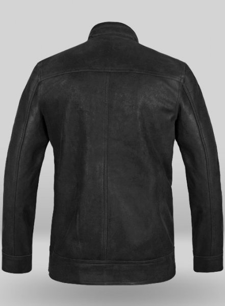 (image for) Distressed Black Leather Jacket # 616