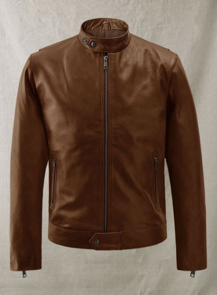 (image for) Spanish Brown Michael Fassbender Leather Jacket #2