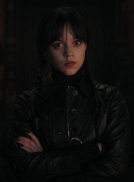 (image for) Jenna Ortega Wednesday Leather Jacket