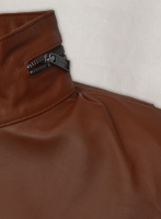 (image for) Tan Brown Military M-65 Leather Jacket