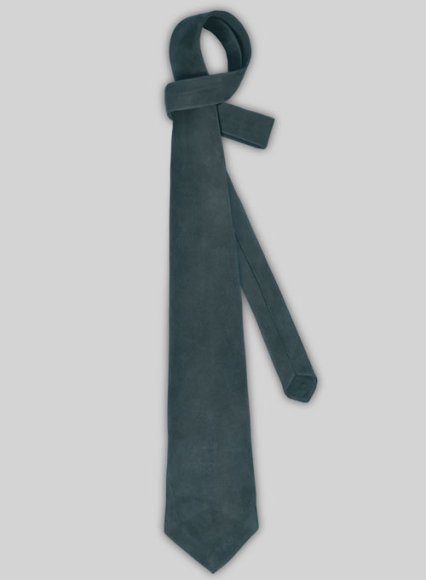 Blue Suede Leather Tie