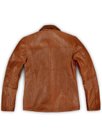 (image for) Tan Brown Ostrich Leather Hipster Jacket #2