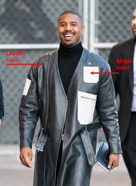 (image for) Michael B Jordan Leather Long Coat