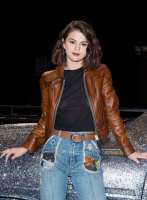 (image for) Selena Gomez Coach SS18 Leather Jacket