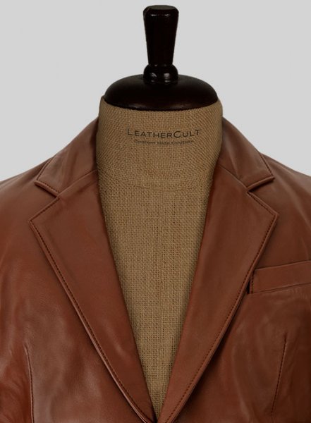 (image for) Tan Brown Leather Blazer