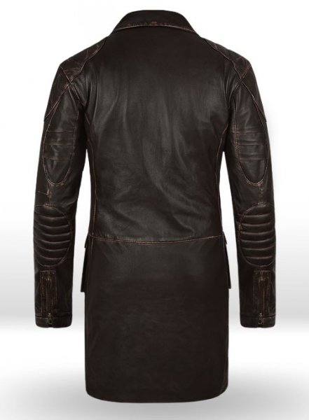 (image for) Rubbed Brown Will Smith I Robot Leather Trench Coat