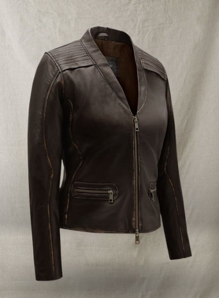 (image for) Rubbed Brown Leather Jacket # 287