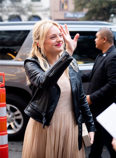 (image for) Elisabeth Moss Leather Jacket