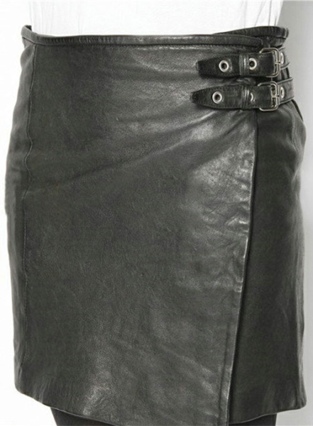 (image for) Buckled Wrap Leather Skirt - # 467