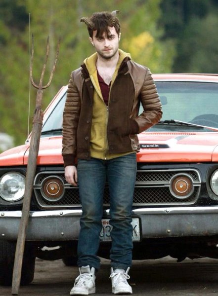 (image for) Daniel Radcliff Horns Leather Jacket