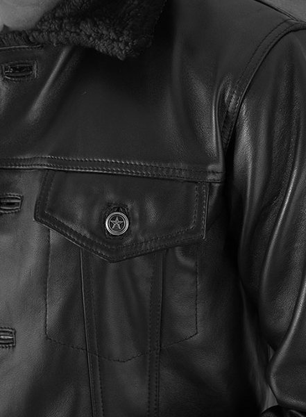 (image for) Black Sherpa Leather Jacket