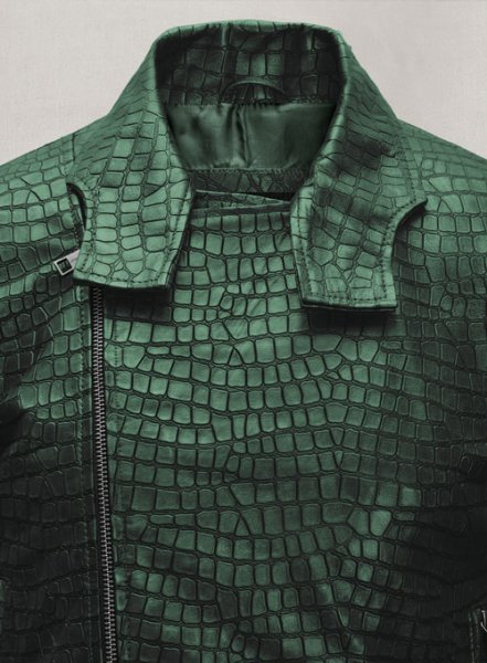 (image for) Croc Metallic Green Leather Jacket #511