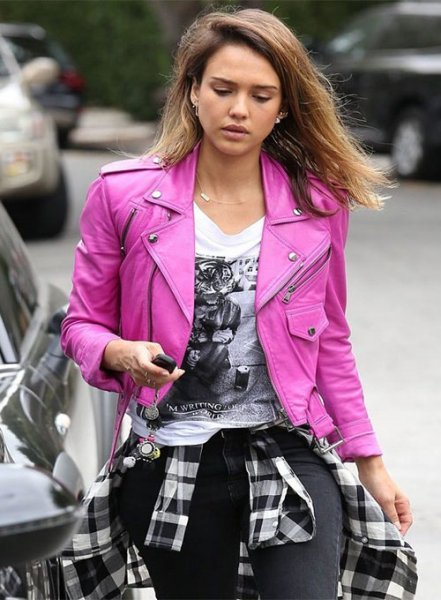 (image for) Jessica Alba Leather Jacket