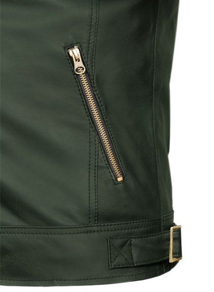 (image for) Soft Deep Olive Leather Jacket # 653