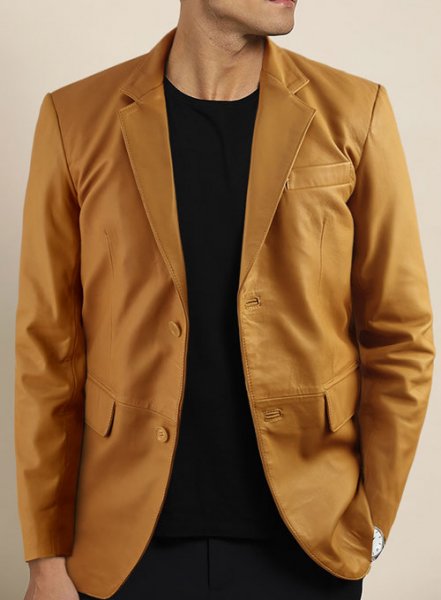 (image for) Soft Caramel Brown Leather Blazer