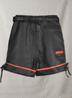 (image for) Thick Black Leather Cargo Shorts Style # 364