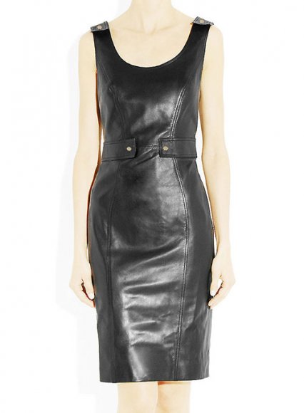 Panelled Leather Dress - # 758