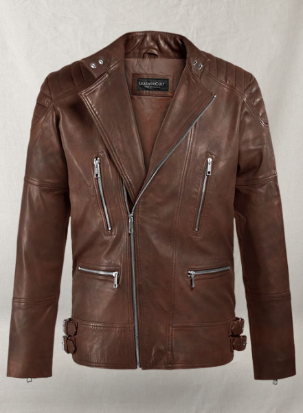 (image for) Shotgun Spanish Brown Moto Leather Jacket