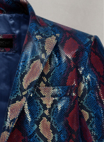 (image for) Bold Blue Python Catwalk Leather Blazer # 2