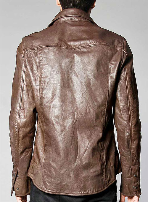 women's leather shirt jacket