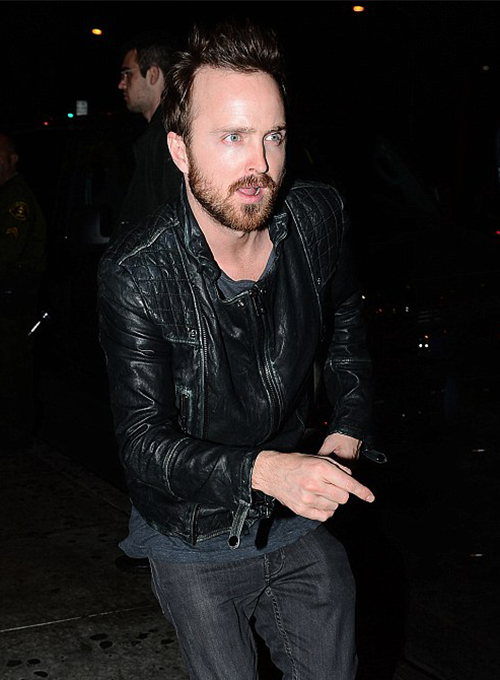 (image for) Aaron Paul Arcade Fire Concert Leather Jacket