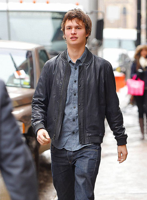 (image for) Ansel Elgort Leather Jacket