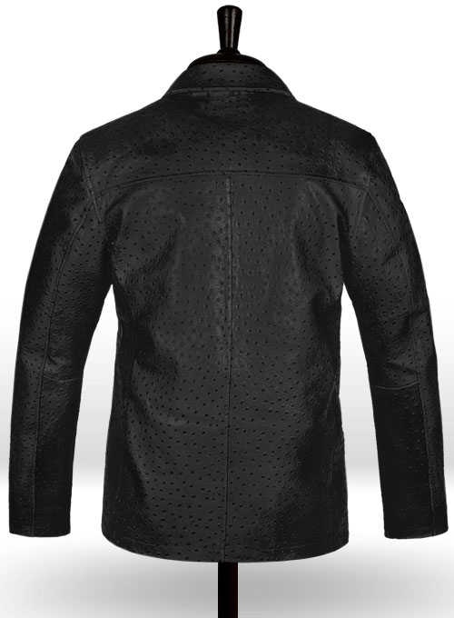 (image for) Black Ostrich Leather Hipster Jacket #2