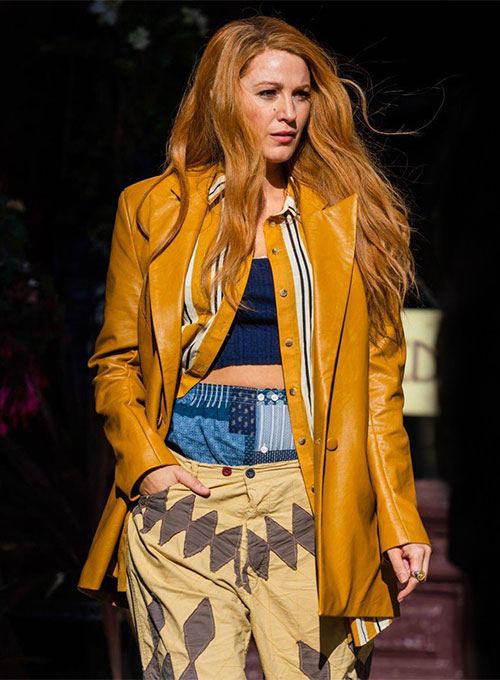 (image for) Blake Lively It Ends With Us Leather Trench Coat - Click Image to Close