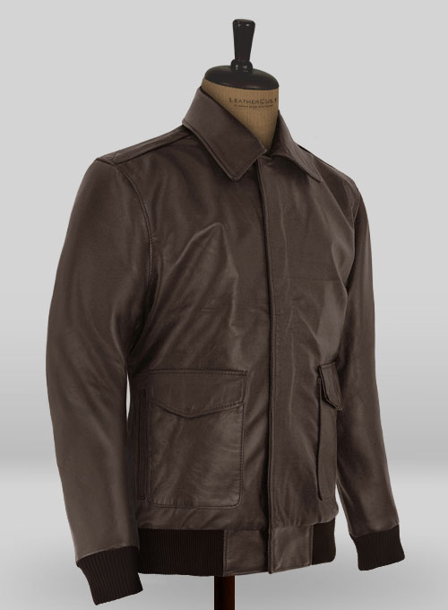 (image for) Brown Steve Carell Welcome to Marwen Bomber Leather Jacket - Click Image to Close