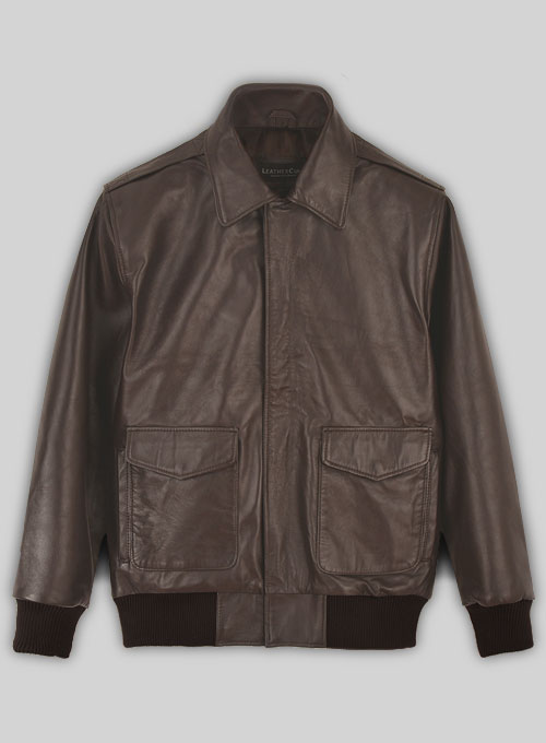 (image for) Brown Steve Carell Welcome to Marwen Bomber Leather Jacket - Click Image to Close