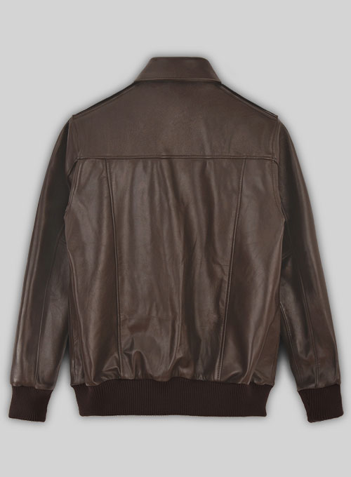 (image for) Brown Steve Carell Welcome to Marwen Bomber Leather Jacket - Click Image to Close