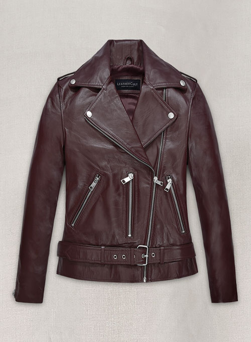 (image for) Burgundy Emilia Clarke Last Christmas Leather Jacket