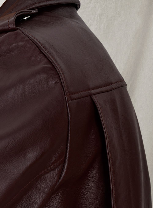 (image for) Burgundy Meghan Markle Leather Jacket