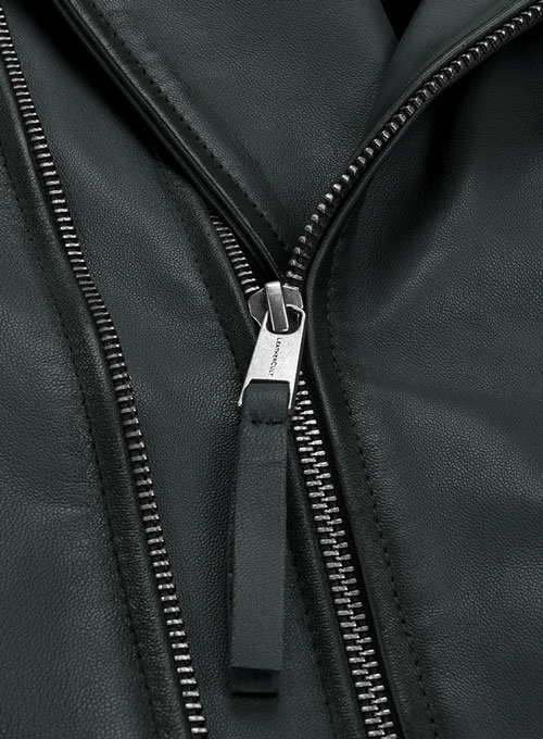 (image for) Charles Burnt Charcoal Leather Jacket - Click Image to Close