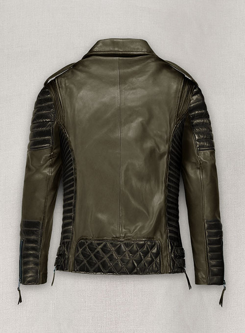 (image for) Charles Burnt Olive Leather Jacket