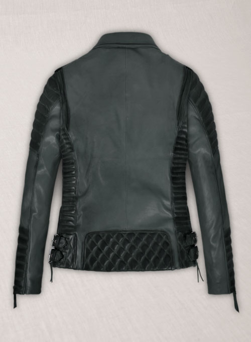 (image for) Charlotte Burnt Charcoal Leather Jacket