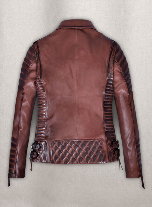 (image for) Charlotte Burnt Maroon Leather Jacket