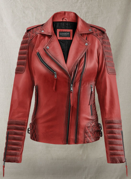 (image for) Charlotte Burnt Red Leather Jacket