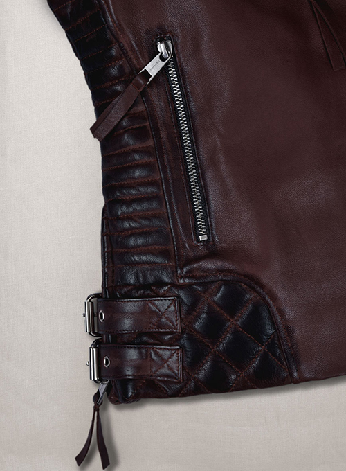 (image for) Charlotte Burnt Wine Leather Jacket